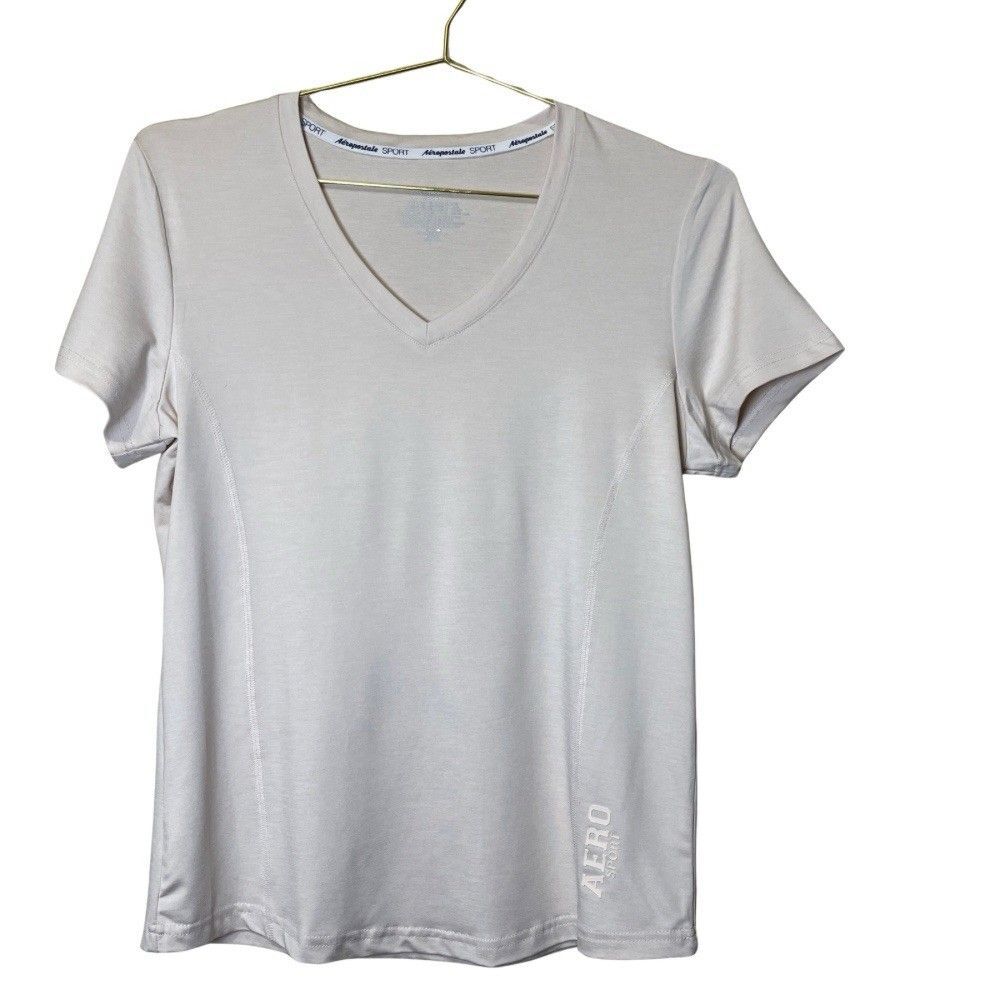 Aeropostale Sport  Activewear T-Shirt Med Lg Stretch V-Neck Short Sleeve Workout